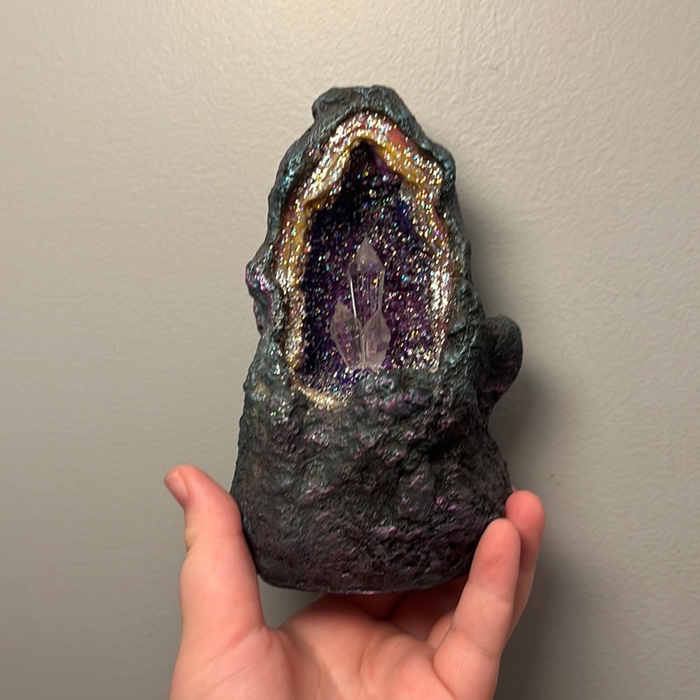 Amethyst cone incense holder